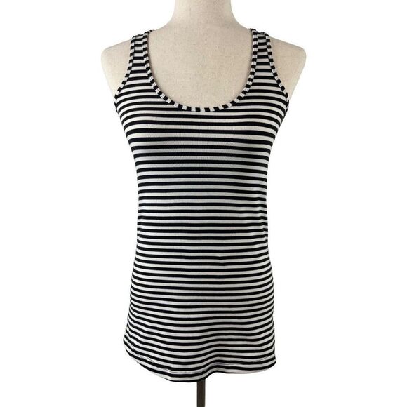 Lululemon Cool Racerback Narrow Bold Stripe Black Angel Wing Size XS (0/2) - Picture 1 of 4